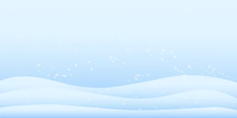 Crédence de cuisine en verre imprimé Bleu clair Winter season scenery landscape with snowy mountains, pines trees and hills, vector illustration  