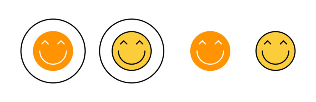 smile icon set for web and mobile app. smile emoticon icon. feedback sign and symbol