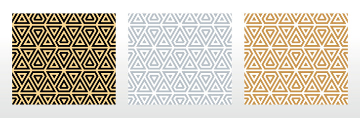 Set of abstract geometric patterns. Seamless vector backgrounds. Colored ornaments Graphic modern patterns Simple lattice graphic design