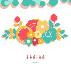 봄 꽃 프레임 라벨 스티커 