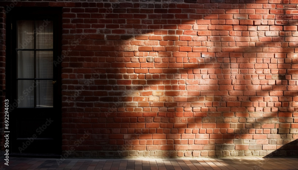 Poster abstract design of weathered brick wall in old building backdrop generated by ai