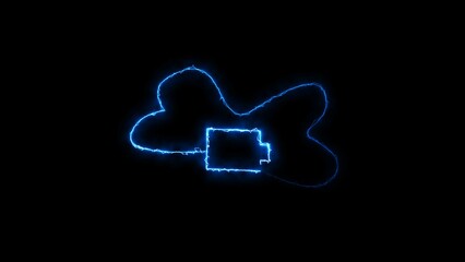 Abstract neon charging icon  illustration  4k 