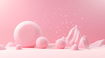 3d background with christmas decoration theme with soft pink background, abstract background, 3d illustration, generate ai