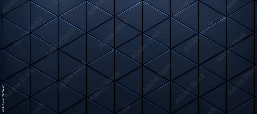 Poster dark blue triangular abstract background. geometric dark pattern background with lines composed tria