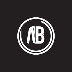 A B Logo. AB Letter Logo Design with Black and Red Color