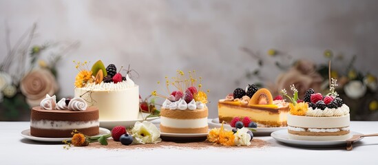 Cake for a wedding among desserts