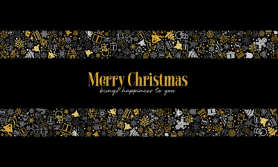 christmas design for greeting card, background, wallpaper, backdrop on black background