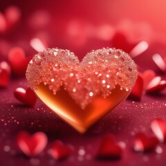 Obraz premium valentine background with hearts Peach Fuzz cloured 