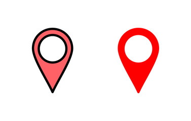 Pin icon set  illustration. Location sign and symbol. destination icon. map pin