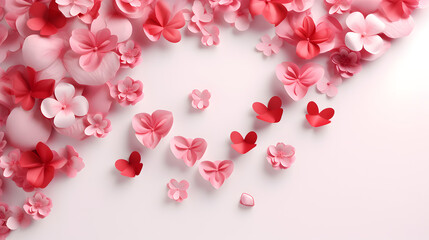 Amidst a sea of delicate pink paper flowers, a valentine's day bouquet blooms with love and tenderness