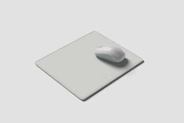 Mouse pad with mouse mockup for branding and design presentation, Blank white