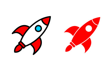 Fototapeta premium Rocket icon set illustration. Startup sign and symbol. rocket launcher icon