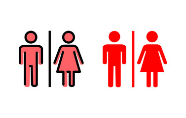 Toilet icon set illustration. Girls and boys restrooms sign and symbol. bathroom sign. wc, lavatory