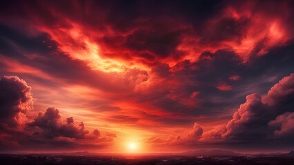 Fototapeta premium red clouds in the sky