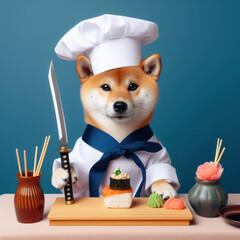 shiba inu dog is your personal chef - 692299430