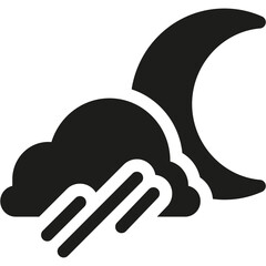 Weather Rain Showers Night Bold Icon