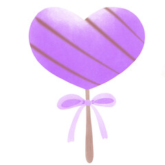 Purple heart with ribbon