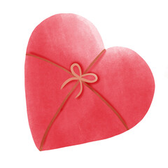 heart shaped gift box with ribbon