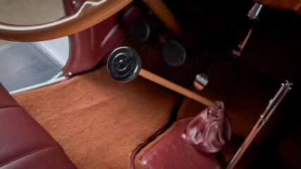 Manual shifter inside a car