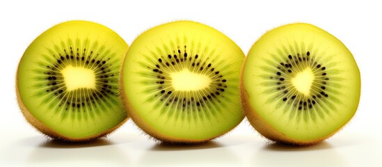 Fototapeta premium Fresh, sweet sliced yellow kiwi.
