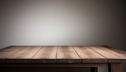 Dirty crack cement wall background and empty wooden floor