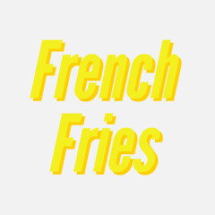 French Fries Potatoes Letters