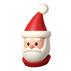 3d Christmas santa claus icon. minimal decorative festive conical shape tree. New Year's holiday decor. 3d design element In cartoon style. Icon isolated on white background. 3d illustration