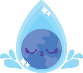 water day drop cartoon