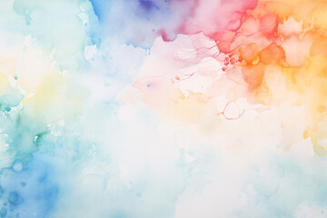 Abstract multicolor watercolor painting on white background
