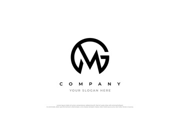 Simple Letter MG Logo or GM Monogram Logo Design - obrazy, fototapety, plakaty