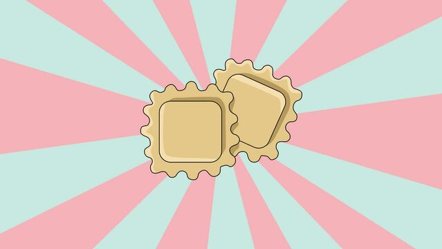 Ravioli icon animation with rotating background