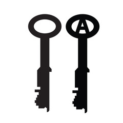 Prison Key. Vector Design on White Background