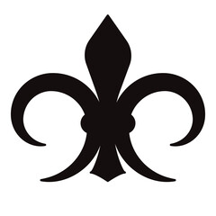 Fleur De Lis Line icon Black design element Vector illustration Isolated on white background