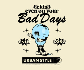 vintage illustration of lamp cartoon vector t shirt design, vector graphic, typographic poster or tshirts street wear and Urban style