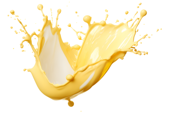 banana milkshake isolated on transparent background - Design element PNG cutout