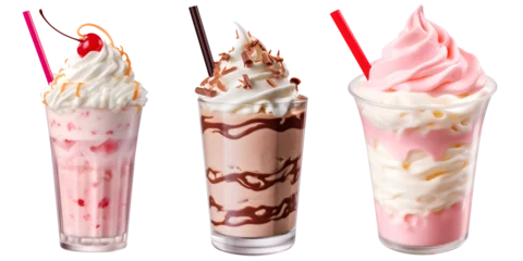 Rolgordijnen milkshake set isolated on transparent background - Design element PNG cutout collection © sam