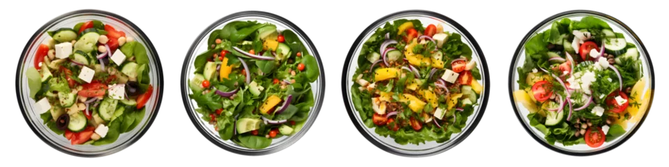 Poster bowl of salad set isolated on transparent background - Design element PNG cutout collection © sam