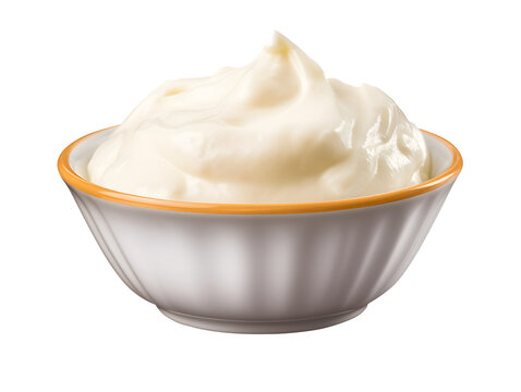 bowl of mayonaise set isolated on transparent background - Design element PNG cutout collection