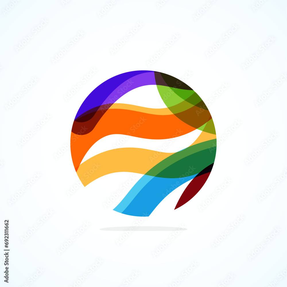 Poster Abstract circle logo - minimalist emblem, timeless and universal shape of circle. Unique logo represent range of brands and concepts, encapsulating simplicity and creativity in single, iconic image