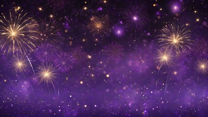 Colorful fireworks and bokeh in New Year eve and copy space. Abstract background holiday