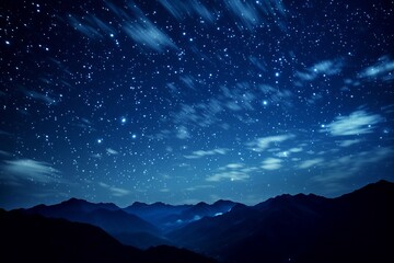 starry night sky. only sky, mountains and stars. 