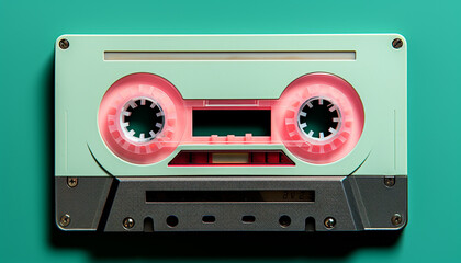 Naklejka premium Old fashioned audio equipment playing rock music in nightclub generated by AI