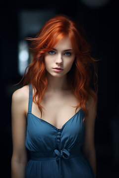 Red Hair Blue Dress Images  Browse 129,384 Stock Photos, Vectors, and  Video | Adobe Stock