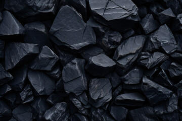 Black Stone Pebble Background: A Minimalist Natural Texture - obrazy, fototapety, plakaty