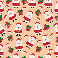 seamless pattern with santa claus,seamless pattern with christmas elements