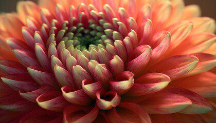 Vibrant petals of a single dahlia blossom in nature beauty generated by AI