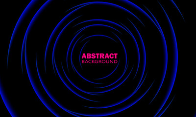 Abstract dark background with blue glow circles Vector illustration