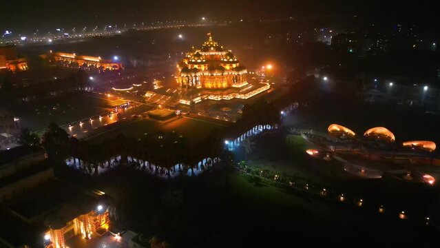 Swaminarayan Akshardham mandir at New Delhi Aerial view
