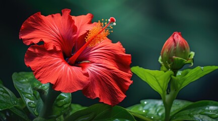 Tropical rose hibiscus flower