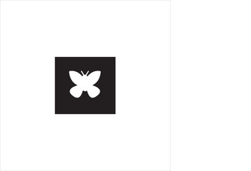 vector image of a butterfly, black and white colors, white and black background